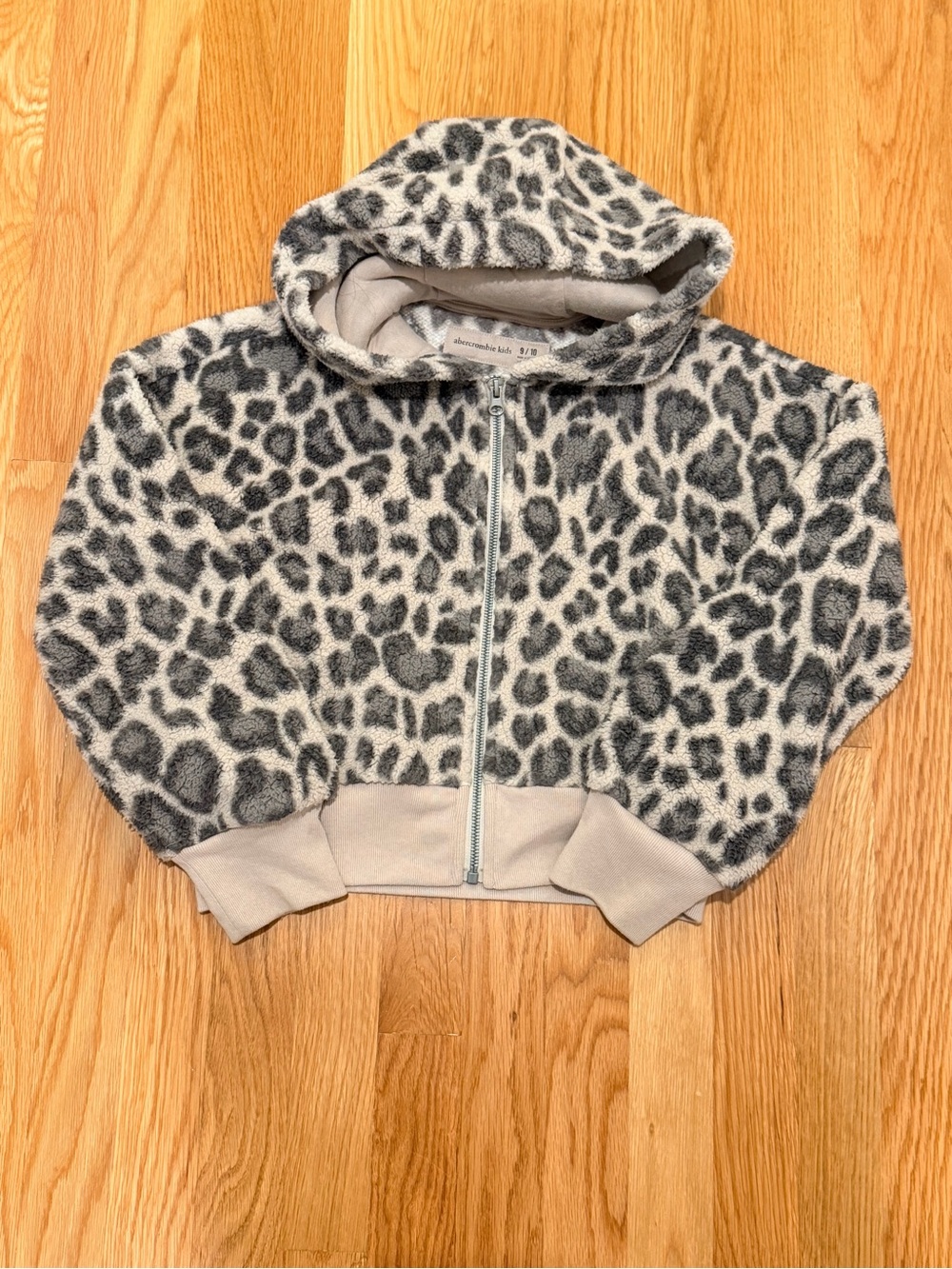 Abercrombie Kids Leopard Fleece Zip Up Hoodie - Size 9/10